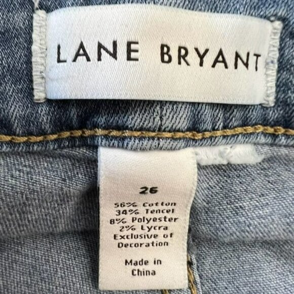 LANE BRYANT PLUS SIZE 26 MEDIUM WASH SKINNY ANKLE JEANS SCATTERED RHINESTONES - Picture 10 of 10